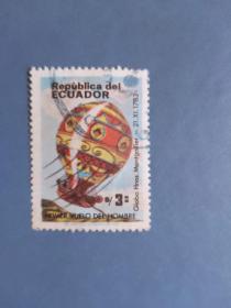 外国邮票  厄瓜多尔邮票    热气球
 (信销票)