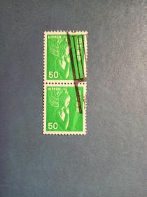 外国邮票  日本邮票   佛像 2连 （信销票）