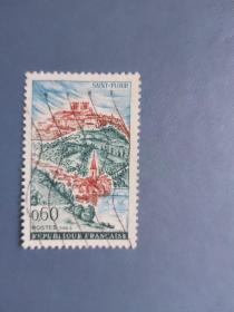 外国邮票   法国邮票  1963年 旅游系列 建筑 城堡 （信销票)