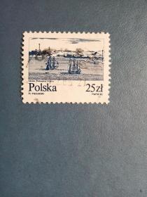 外国邮票 波兰邮票 1982年 维克塞尔河风光
 （信销票）