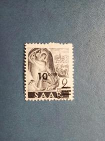 外国邮票   萨尔邮票 1947年  劳动者 加盖 改值
 （无邮戳新票票）