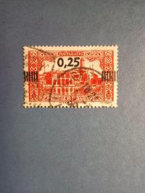 外国邮票    阿尔及利亚邮票 1936年 海军部大厦 加盖（信销票)
