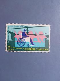 外国邮票 泰国邮票  1977年 残疾（信销票 ）