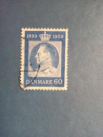 外国邮票 丹麦邮票   1959年 腓特烈九世寿辰 
 （信销票）