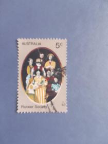 外国邮票  澳大利亚邮票 1972年  拓荒先驱者生活  （信销票)