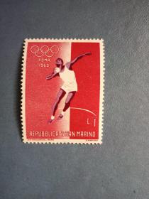 外国邮票   圣马力诺邮票 1960年 奥运会 铅球  （无邮戳新票)