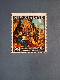 外国邮票    新西兰邮票  1961年 圣诞节  (信销票)