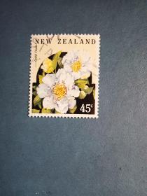 外国邮票 新西兰邮票 1992年 花卉 茶花（信销票)