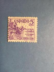 外国邮票 西班牙邮票  1946年  民族英雄骑士席德
 （信销票）