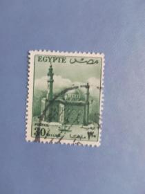 外国邮票  埃及邮票   1953年 苏丹哈桑清真寺
 （信销票）