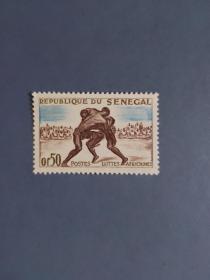 外国邮票  塞内加尔邮票 1961年 摔跤（无邮戳新票)