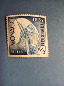 外国邮票  摩纳哥邮票 1952年   第15届赫尔辛基奥运会 体育  帆板
 （无邮戳新票）