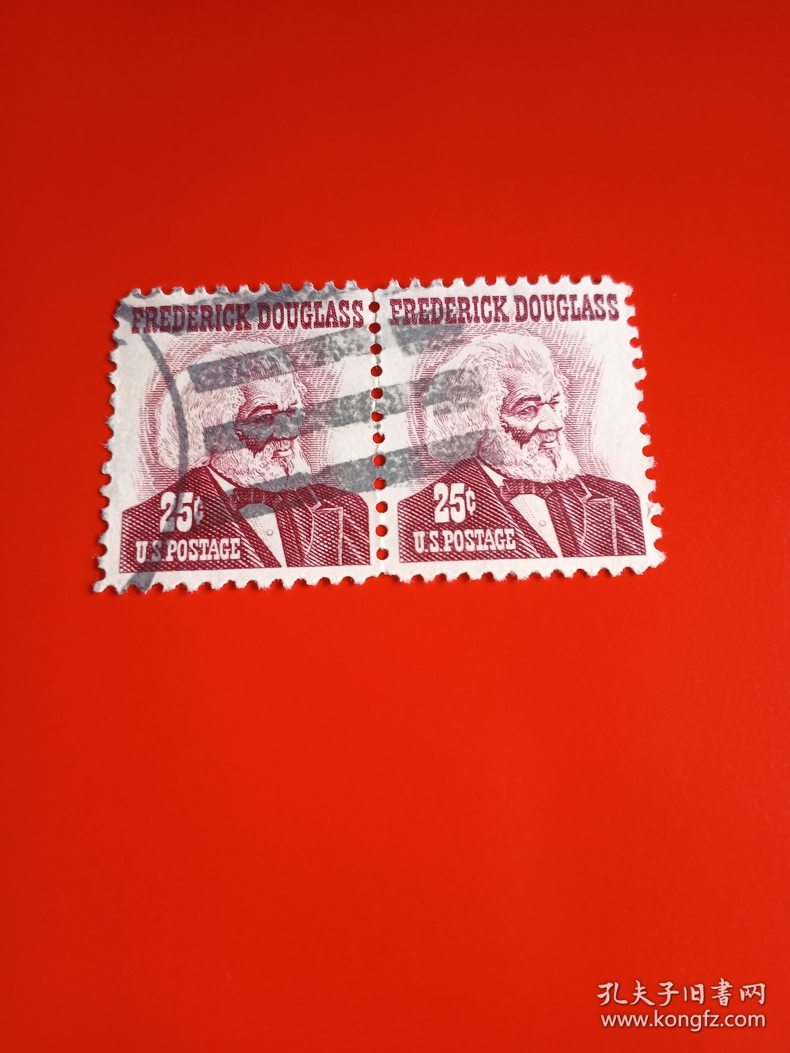 外国邮票   美国邮票  1967年 名人 道格拉斯   2连（信销票)
