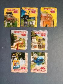 外国邮票 新西兰邮票 1997年 千奇百怪的信箱 7枚 (信销票)