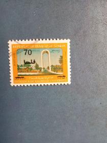 外国邮票  伊拉克邮票  建筑风光（信销票)
