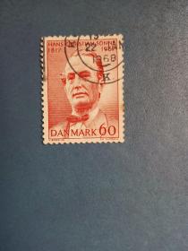 外国邮票  丹麦邮票 1967年 合作运动先驱桑纳诞辰150周年 （信销票)