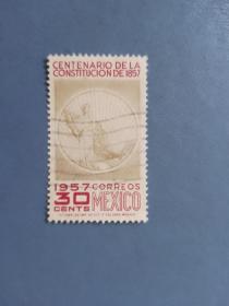 外国邮票  墨西哥邮票  1957年 美女 (信销票)