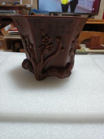 宜兴紫砂原矿六方梅桩花盆 、摆件（花插、花盆）