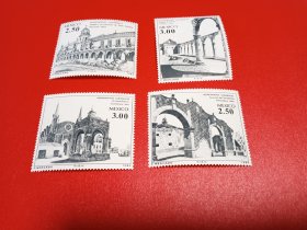 外国邮票    墨西哥邮票  1980年 殖民时期的遗址和建筑 4全（无邮戳新票)