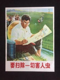 70年代年画宣传画-----要扫除一切害人虫（二开尺寸）
