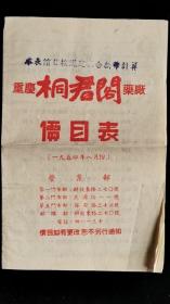 重庆桐君阁药厂价目表（1954年八月份）