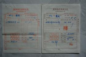 1954年新华书店湖南分店内部发货通知单【2枚】