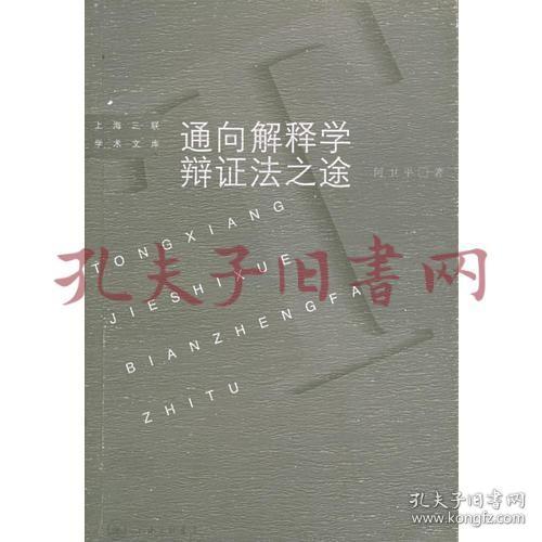 通向解释学辩证法之途:伽达默尔哲学思想研究——上海三联学术文库