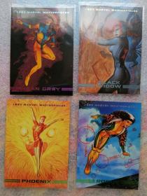 1993 Fleer Marvel Masterpieces 原版漫威卡片 黑寡妇凤凰等4张合售