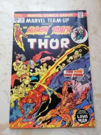 1974年英文漫威原版漫画 Marvel Comics Team-up #26 The Human Torch & Thor 雷神 霹雳火 16开