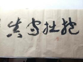 著名书法家--王泽中书法《抱拙守真》纸本软片、保真、