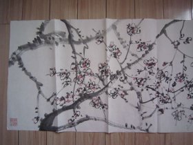 崔如琢花鸟画《冷香》六尺对开、设色纸本软片、