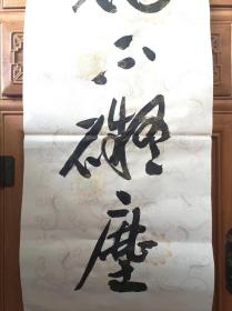 著名书法家-王泽中书法对联《心温丹鼎元无火 眼净空花不碍尘》纸本软片、保真、