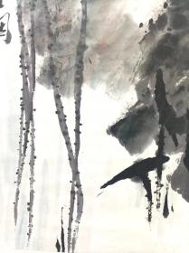 张立辰花鸟画《荷花蜻蜓》中堂