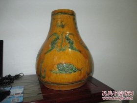 大明嘉靖年制 、琉璃黄釉葫芦尊、皇家贡品