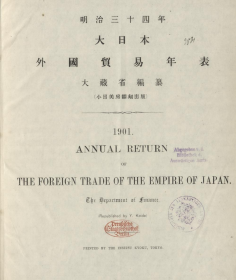 【提供资料信息服务】明治34年日本外国贸易年表