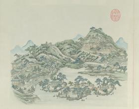 【复印件】燕山八景图册.张若澄绘.清代绢本设色绘本 防水涂层宣纸高清彩喷拓本碑贴书画手卷装饰画真迹原大复制