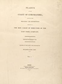 【复印件】科罗曼德海岸的植物图谱.Plants of the coast of Coromandel.3卷.By William Roxburgh.英文版.1795年刊 复印本手工装订