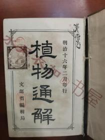 日文原版 明治18年(1885年)《植物通解》全书内容插图丰富