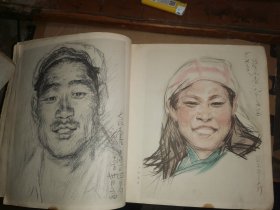 刘文西 人物习作选【上海文史馆员、吴湖帆外甥朱梅邨藏书 创作人物3幅作品】