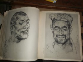 刘文西 人物习作选【上海文史馆员、吴湖帆外甥朱梅邨藏书 创作人物3幅作品】