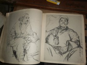 刘文西 人物习作选【上海文史馆员、吴湖帆外甥朱梅邨藏书 创作人物3幅作品】