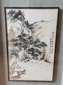 青岛画界三老之一，已故莱州籍画家杜嘉杜宗甫1973年绘精品山水，保真迹实价不议价！本件不邮寄，自取！
