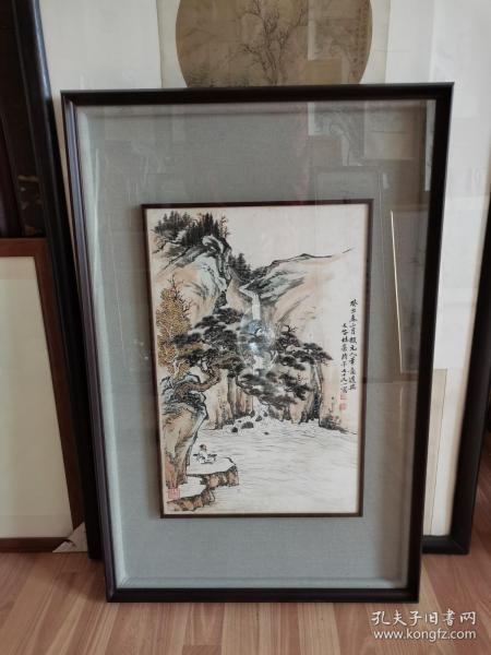 青岛画界三老之一，已故莱州籍画家杜嘉杜宗甫1973年绘精品山水，保真迹实价不议价！本件不邮寄，自取！