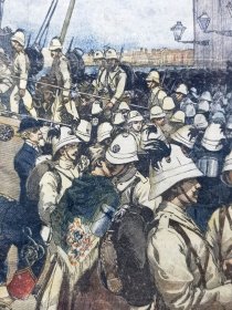增兵中国 1900年7月29日意大利原版老报纸（周日邮报）—《意大利远征军登船前往中国》 5月八国联军武装侵华 意大利继续增兵在那不勒斯登船前往大清 意国王亲临欢送祝福 37x28cm 16页