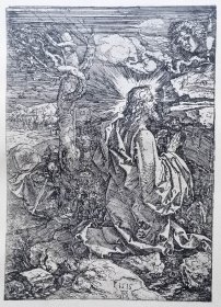 “巨幅丢勒名画”1912年复刻版“丢勒Albrecht Dürer”系列照相凹版复制铜版画 —《基督在橄榄山》42x32cm 原尺寸复刻