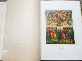 【巨册版画集】1870年版《最杰出的意大利绘画作品版画集》—20幅彩色描金石版画+30幅木刻版画+40幅木刻插图 42x31cm 5.6kg