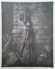 （满百元包顺丰）【古斯塔夫·多雷 Doré木刻版画】“多雷画廊”系列1880年《不幸遭遇（唐吉诃德）》—法国画家“古斯塔夫·多雷(Gustave Doré,1832-1883）”作品 尺寸：32x25cm 雕刻版画 原版版画 古董版画 老版画 欧洲版画 西洋版画 收藏装饰