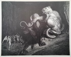 （满百元包顺丰）【古斯塔夫·多雷 Doré木刻版画】“多雷画廊”系列1880年《克里特国王麦诺斯》—法国画家“古斯塔夫·多雷(Gustave Doré,1832-1883）”作品 尺寸：32x25cm