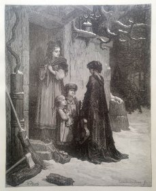 【古斯塔夫·多雷 Doré木刻版画】“多雷画廊”系列1880年《蚱蜢和蚂蚁》—法国画家“古斯塔夫·多雷(Gustave Doré,1832-1883)”作品 尺寸:32x25cm