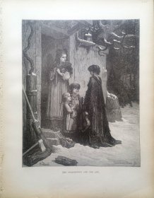 【古斯塔夫·多雷 Doré木刻版画】“多雷画廊”系列1880年《蚱蜢和蚂蚁》—法国画家“古斯塔夫·多雷(Gustave Doré,1832-1883)”作品 尺寸:32x25cm